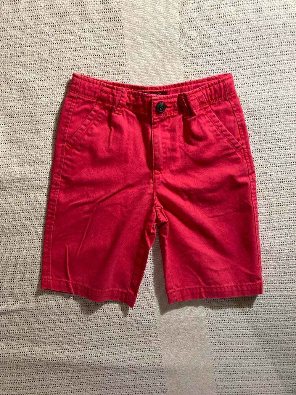 Arizona Jeans Co. Boys Solid Red Flat Front Chino Shorts Size 7